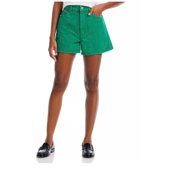 Mother Denim Snacks Shorts High Waisted Savory Denim Jean in Amazon Green Sz 31 - Picture 6 of 6